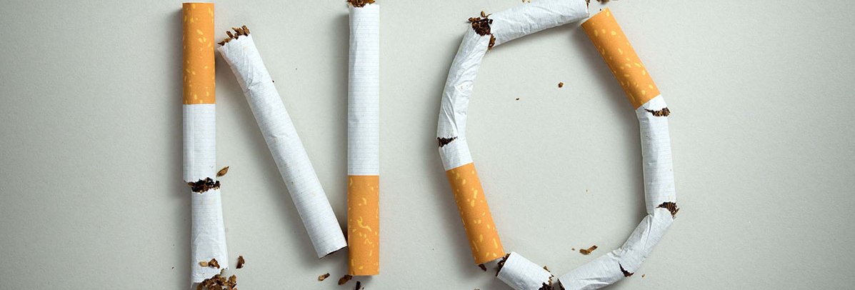 Zigaretten als Schriftzug "NO" angeordnet