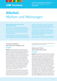 Detailanzeige: FactSheet Alkohol: Mythen und Meinungen (Stand: 2022)